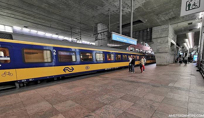 intercity brussels train at antwerp central