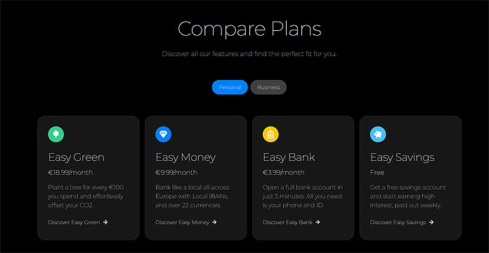 bunq bank account plans