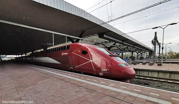 eurostar formerly thalys train at rotterdam central