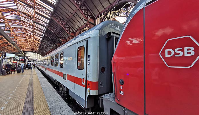 hamburg-copenhagen intercity and dsb locomotive at copenhagen