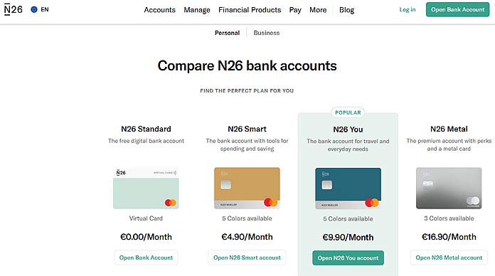 n26 accounts