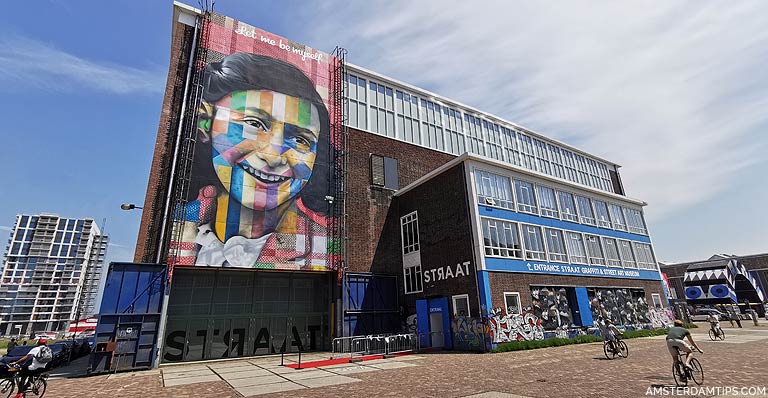 ndsm wharf amsterdam - anne frank mural