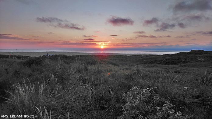 sunset at Paal31 beach texel